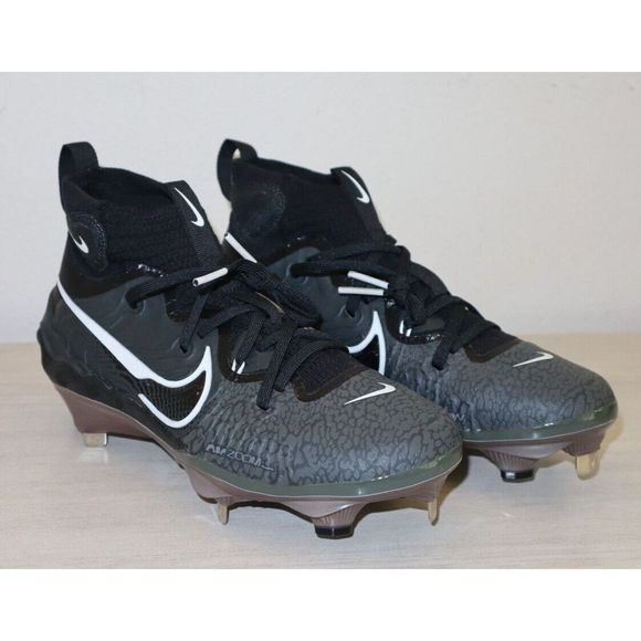 Nike DJ6517-010 Men's Sz 7 Black/Gray Alpha Huarache NXT Metal Baseball Cleats - Picture 1 of 9